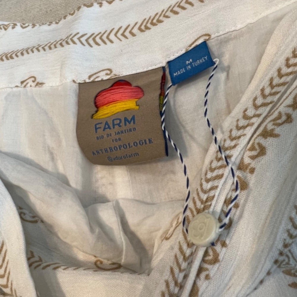 NWOT Anthropologie Farm Rio Everly Tie Front Waist Wide Leg Summer Beach Pants M - Picture 7 of 9